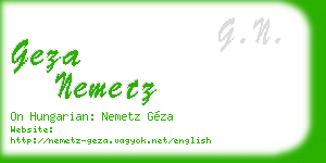 geza nemetz business card