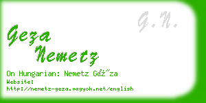 geza nemetz business card